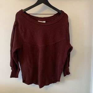 7.) We the Free / Burgundy / Oversized / Thermal Tee